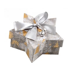 Gift Box Xmas Star w Foil and Bow