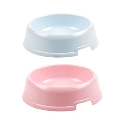 Bowl Pet Round Plastic 21.5x6.2cm 2 Asstd Colours