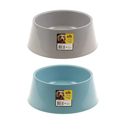 Pet Bowl Round Plastic 25x30x11.5cm 2 Asstd Colours