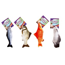 Cat Toy Fish w Printing 20cm 4 Asstd