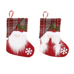 Stocking Xmas 15 x 25cm 2 Asstd