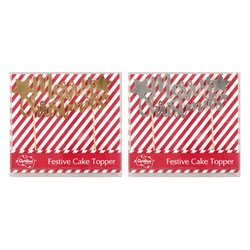 Xmas Cake Topper Gold & Silver Asstd