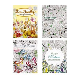 Book Colouring Adult 48pg 4 Asstd
