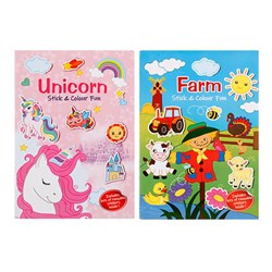 Book Kids Colouring Activity w Stickers 32pg 2 Asstd