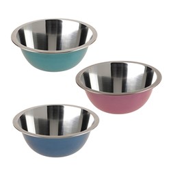 Bowl Mixing S/S 16cm 3 Asst Cols