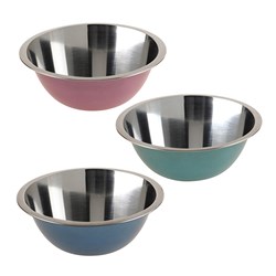 Bowl Mixing S/S 20cm 3 Asst Cols