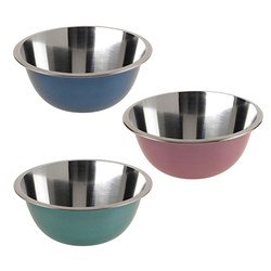 Bowl Mixing S/S 24cm 3 Asst Cols