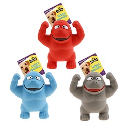 Dog Toy Latex Gorilla 14cm 3 Asst