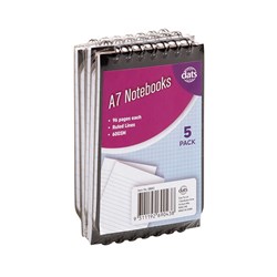 Notebook PP A7 96pg 5pk Black SRT