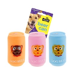 Dog Toy Squeaky Beer Can 15cm 3 Asst