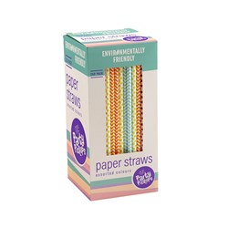 Straws Paper 250pk 19.7cm Asst Cols Eco Friendly
