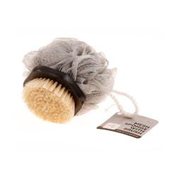 Mens Grooming Sponge Mesh w Brush 2in1