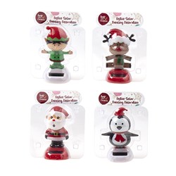 Decoration Solar Dancing Xmas Character 4 Asstd