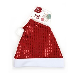 Hat Santa Xmas Metallic Basic Red