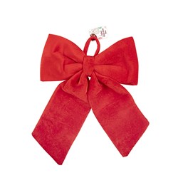 Bow Xmas Large Red Velvet 34x44cm