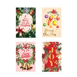 Cards Xmas Box 10 115x177mm Textured Foil Traditional