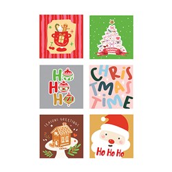 Cards Xmas Box 20 102x102mm Glitter