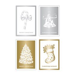 Cards Xmas Box 6 120x180mm Foil