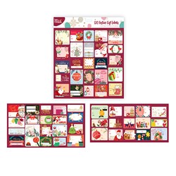 Gift Labels Xmas Self Ad w 4c Foil Glitter 120pk