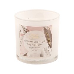 Candle Soy Scented Glass Jar Cinnamon & Cherry