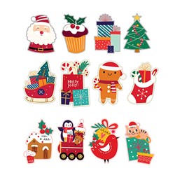 Cards Xmas Box 20 75x110mm Cut Out Cute