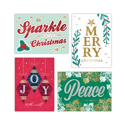 Cards Xmas Box 8 110x150mm w Glitter Foil Emboss