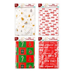 Tablecloth Xmas 130x225cm PEVA w Flannel Backing 4 Asstd