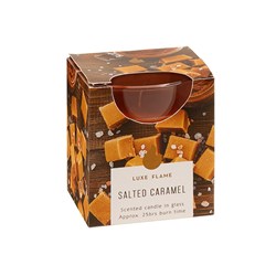 Candle Scented in Glass Jar 25 Hour Salted Caramel