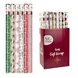 Wrap Paper Xmas 4Mx70cm 60gsm 38mm Core PDQ Asstd