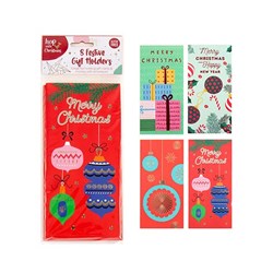 Holder Money Gift Card Xmas Pack 8 90x185mm Foil