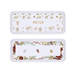 Melamine Tray Sandwich Rect Xmas 2 Asstd