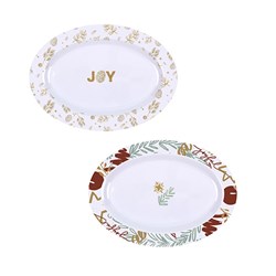 Melamine Plate Oval Large Xmas 2 Asstd