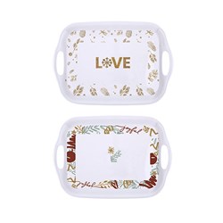 Melamine Tray w/ Handles Xmas 2 Asst