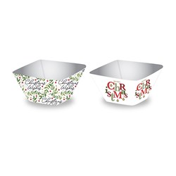 Melamine Bowl Square Small Xmas 2 Asst
