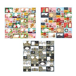 Gift Labels Xmas 168pk 3 Asstd Designs