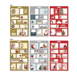 Gift Labels Xmas Book Self Ad w Foil 72pk Asstd