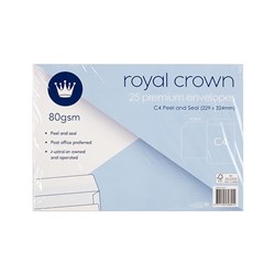 Envelope Wht Pocket P&S 80gsm C4 25Pk P7.6 FSC Mix Credit