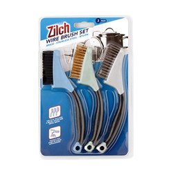 Brush Wire Bristle 3Pk Brass S/S & Nylon