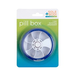 Pill Box Weekly Rotating Organiser 9.9x2.5cm