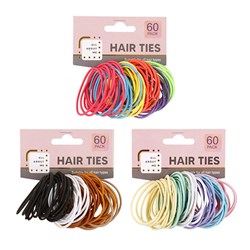 Hair Ties 60pk Asstd Cols