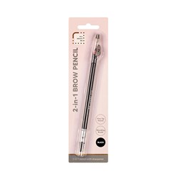 Cosmetic Brow Pencil w Sharpener & Brush Black