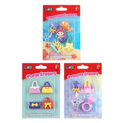 Eraser Girl Designs 4pk 3 Asstd Designs