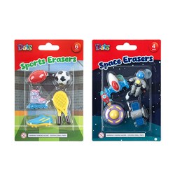 Eraser Boy Designs 4pk & 6pk 2 Asstd Designs