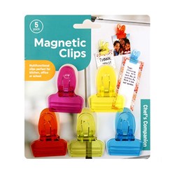 Clips Transparent Magnetic Pk5 Fluro Colours