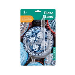 Plate Stand Folding Plastic Clear Pk2 16cm