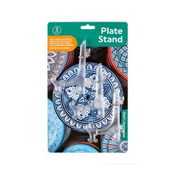 Plate Stand Folding Plastic Clear Pk3 11cm