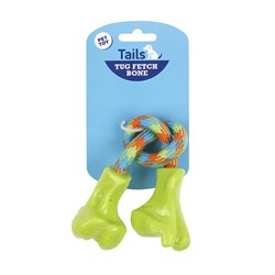 Dog Toy Fetch Tug 2 Bone Green