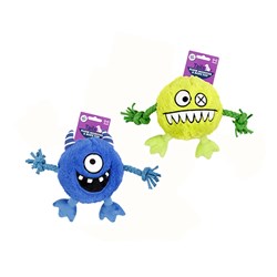 Dog Toy Plush/Rope Monster Squeaky 2 Asstd
