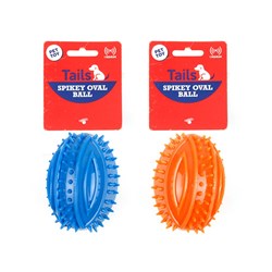Dog Toy Squeaky Spike Oval Ball 9cm 2 Asstd Colours