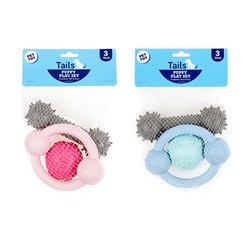 Dog Toy Puppy Set 3pk Dumbbell Ball & Ring 2 Asstd